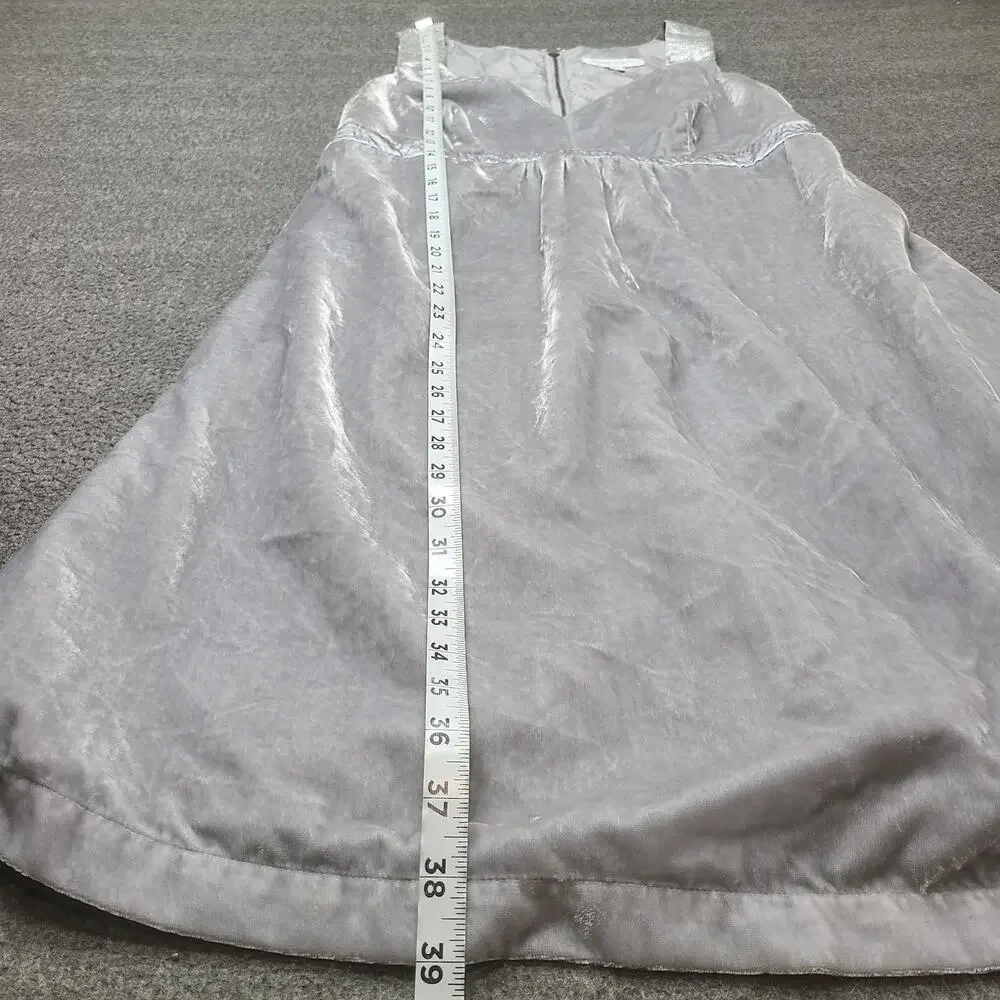 Liz Lange‎ Maternity Dress Womens Small Silver Velvet Sequin Strap V Neck A-Line